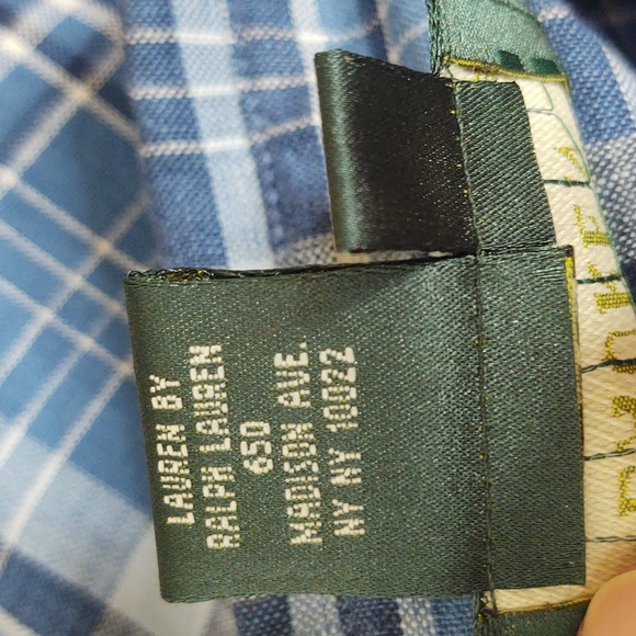 Ralph Lauren💙Dorchst Blue Plaid Linen Shirt, Medium 🆕 - Picture 14 of 15
